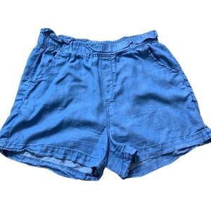 NORDSTROM THREAD & SUPPLY Jean Chambray Shorts With Elastic Waist Blue Sz Large